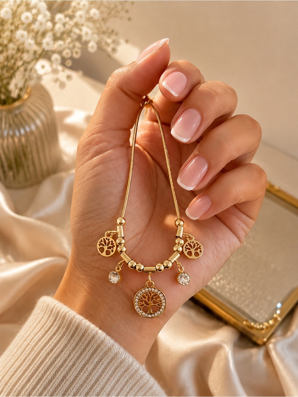 Gold Elegant Charm Bracelet - Women's Jewelry - Picture 5 of 5